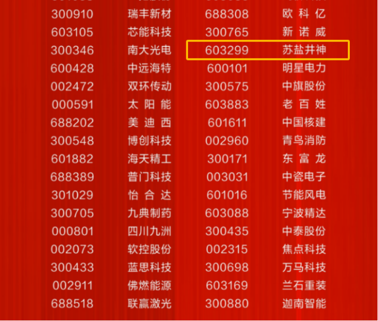 蘇鹽井神公司榮登“中國(guó)上市公司成長(zhǎng)百?gòu)?qiáng)”榜單 蘇鹽井神公司榮登“中國(guó)上市公司成長(zhǎng)百?gòu)?qiáng)”榜單